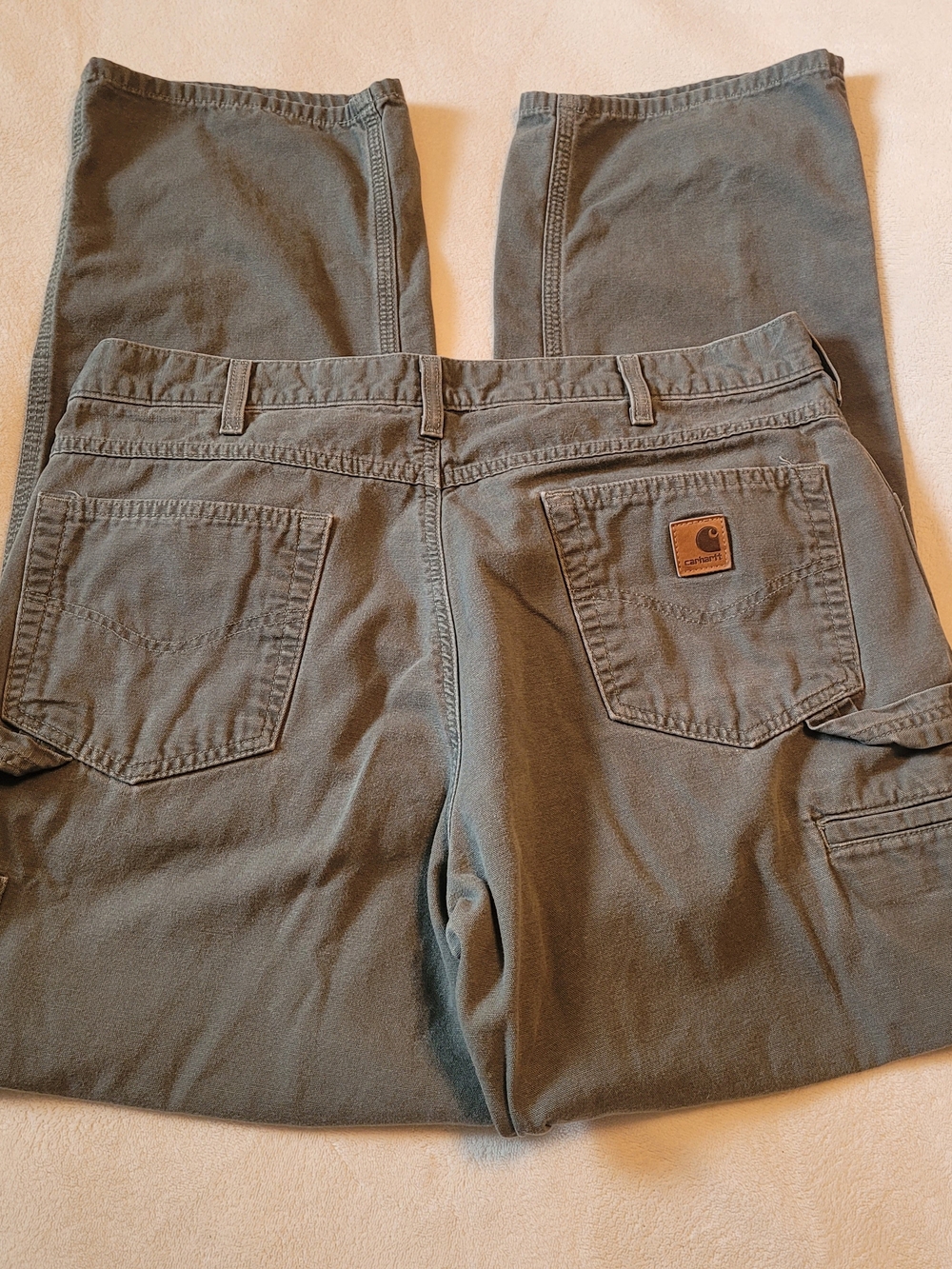Carhartt Men's Green Work Pants - Durable Utility Style, Size 35x32, 2010